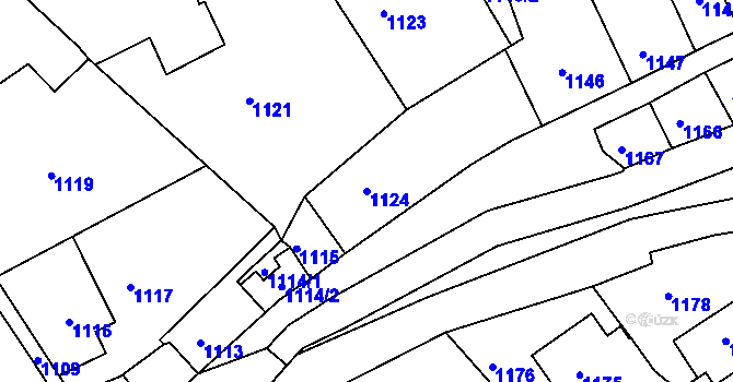 Parcela st. 1124 v KÚ Jedovnice, Katastrální mapa
