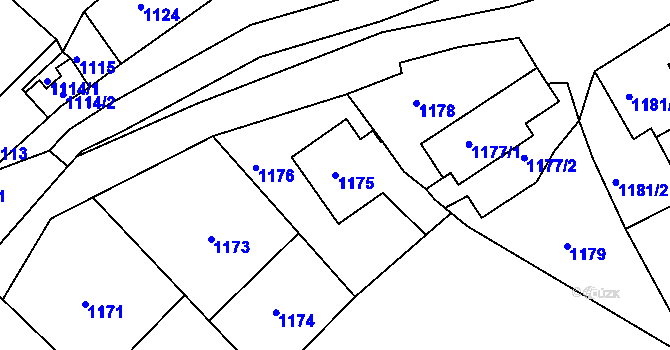 Parcela st. 1175 v KÚ Jedovnice, Katastrální mapa