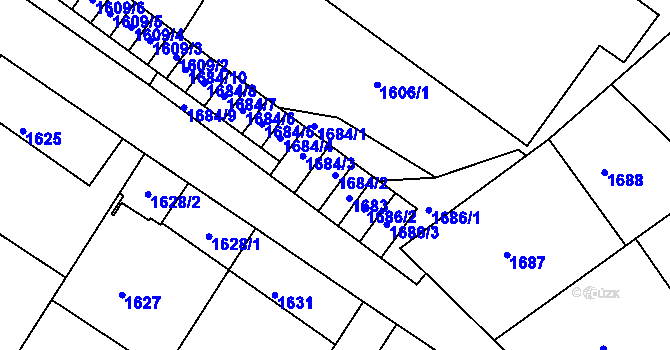 Parcela st. 1684/2 v KÚ Jedovnice, Katastrální mapa