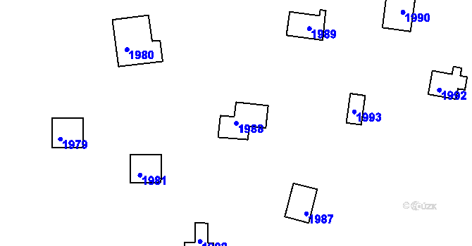 Parcela st. 1988 v KÚ Jedovnice, Katastrální mapa