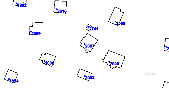 Parcela st. 2007 v KÚ Jedovnice, Katastrální mapa