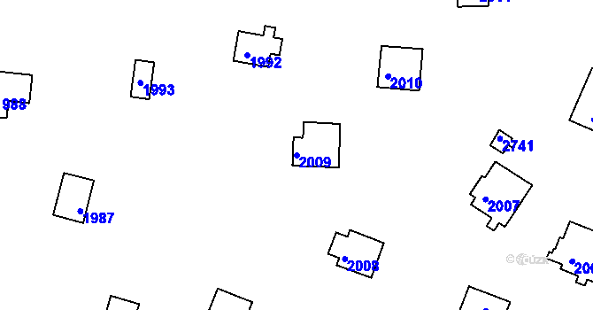 Parcela st. 2009 v KÚ Jedovnice, Katastrální mapa