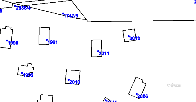 Parcela st. 2011 v KÚ Jedovnice, Katastrální mapa