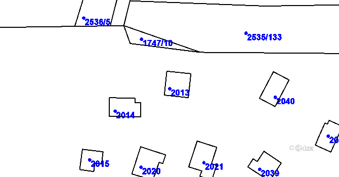 Parcela st. 2013 v KÚ Jedovnice, Katastrální mapa