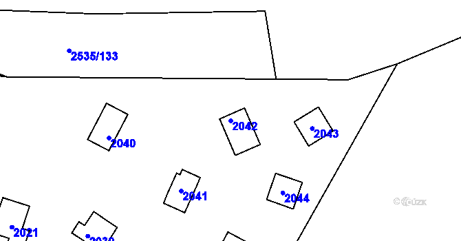 Parcela st. 2042 v KÚ Jedovnice, Katastrální mapa