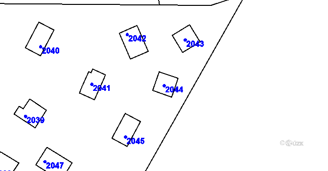 Parcela st. 2044 v KÚ Jedovnice, Katastrální mapa