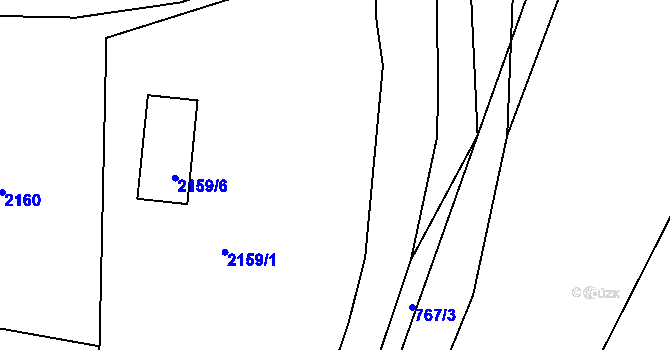 Parcela st. 2159/2 v KÚ Jedovnice, Katastrální mapa