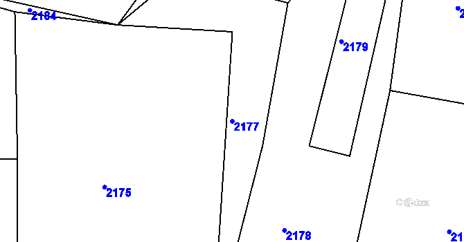 Parcela st. 2177 v KÚ Jedovnice, Katastrální mapa