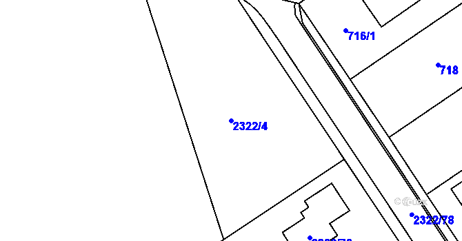 Parcela st. 2322/4 v KÚ Jedovnice, Katastrální mapa