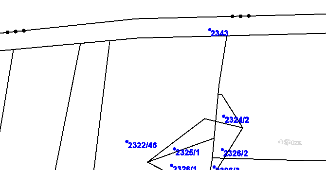 Parcela st. 2322/45 v KÚ Jedovnice, Katastrální mapa