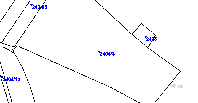Parcela st. 2404/3 v KÚ Jedovnice, Katastrální mapa
