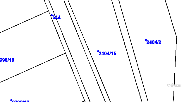 Parcela st. 2404/15 v KÚ Jedovnice, Katastrální mapa