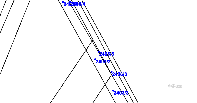Parcela st. 2406/5 v KÚ Jedovnice, Katastrální mapa
