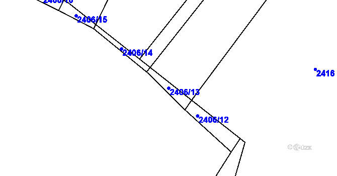 Parcela st. 2406/13 v KÚ Jedovnice, Katastrální mapa