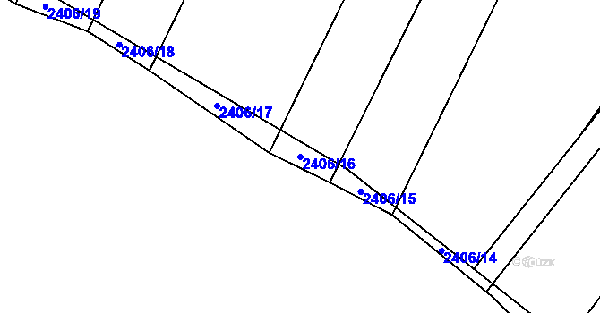 Parcela st. 2406/16 v KÚ Jedovnice, Katastrální mapa