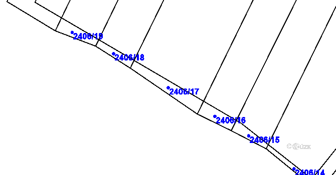 Parcela st. 2406/17 v KÚ Jedovnice, Katastrální mapa