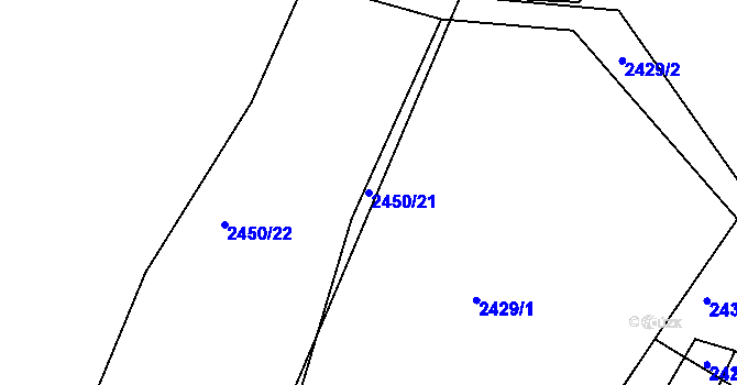 Parcela st. 2450/21 v KÚ Jedovnice, Katastrální mapa