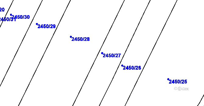 Parcela st. 2450/27 v KÚ Jedovnice, Katastrální mapa