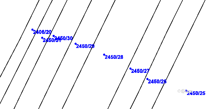 Parcela st. 2450/28 v KÚ Jedovnice, Katastrální mapa