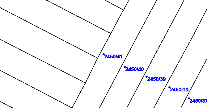 Parcela st. 2450/41 v KÚ Jedovnice, Katastrální mapa