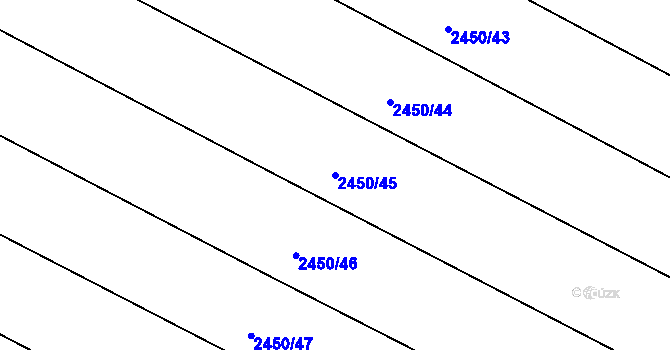 Parcela st. 2450/45 v KÚ Jedovnice, Katastrální mapa