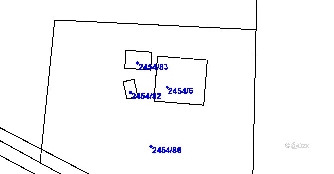Parcela st. 2454/6 v KÚ Jedovnice, Katastrální mapa