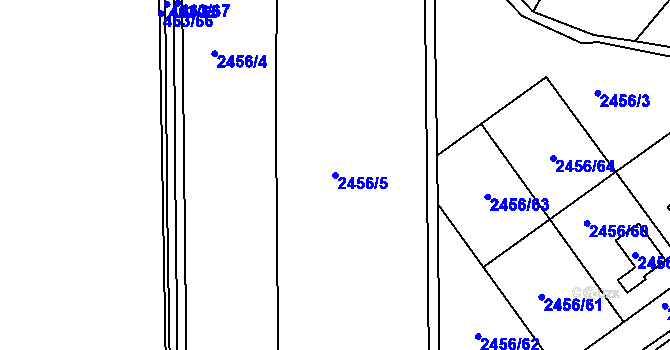 Parcela st. 2456/5 v KÚ Jedovnice, Katastrální mapa