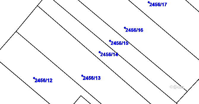 Parcela st. 2456/14 v KÚ Jedovnice, Katastrální mapa