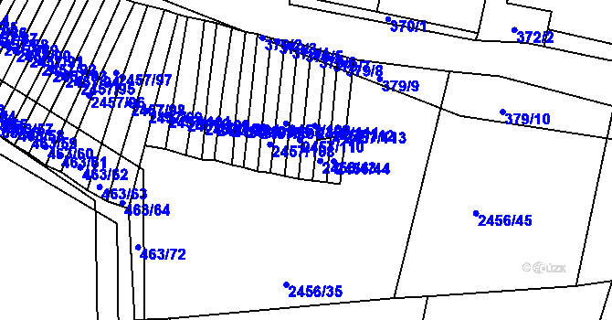 Parcela st. 2456/42 v KÚ Jedovnice, Katastrální mapa