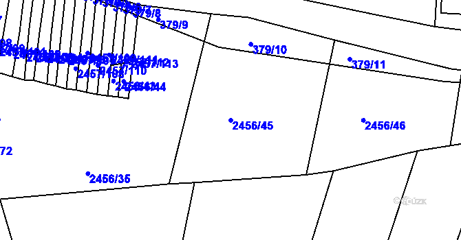 Parcela st. 2456/45 v KÚ Jedovnice, Katastrální mapa