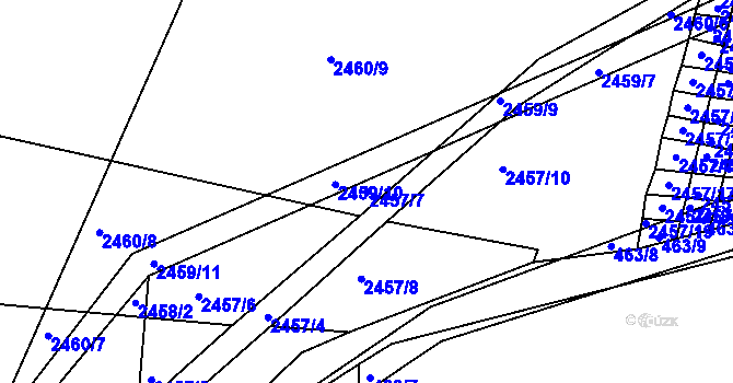Parcela st. 2457/7 v KÚ Jedovnice, Katastrální mapa