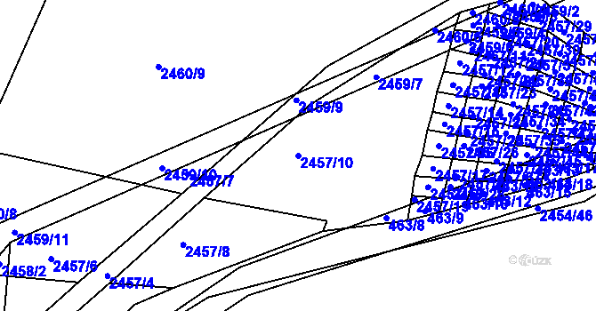 Parcela st. 2457/10 v KÚ Jedovnice, Katastrální mapa