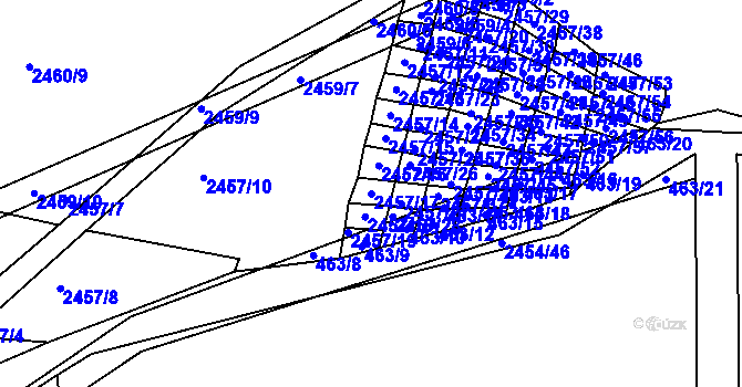 Parcela st. 2457/17 v KÚ Jedovnice, Katastrální mapa