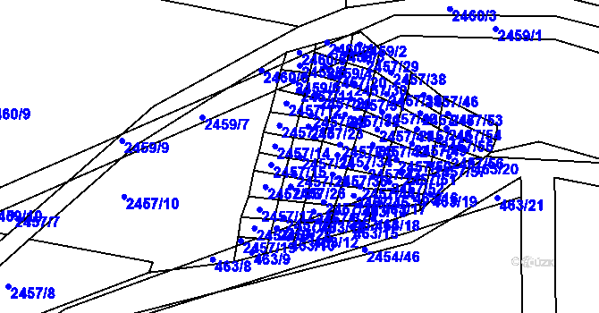 Parcela st. 2457/24 v KÚ Jedovnice, Katastrální mapa