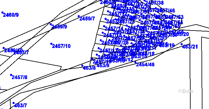 Parcela st. 2457/28 v KÚ Jedovnice, Katastrální mapa