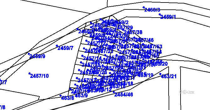 Parcela st. 2457/33 v KÚ Jedovnice, Katastrální mapa