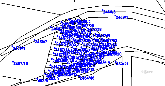 Parcela st. 2457/41 v KÚ Jedovnice, Katastrální mapa