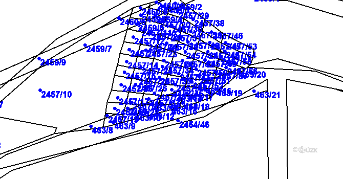 Parcela st. 2457/45 v KÚ Jedovnice, Katastrální mapa