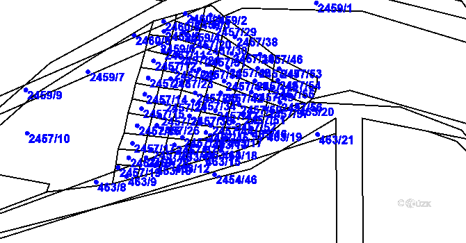 Parcela st. 2457/52 v KÚ Jedovnice, Katastrální mapa