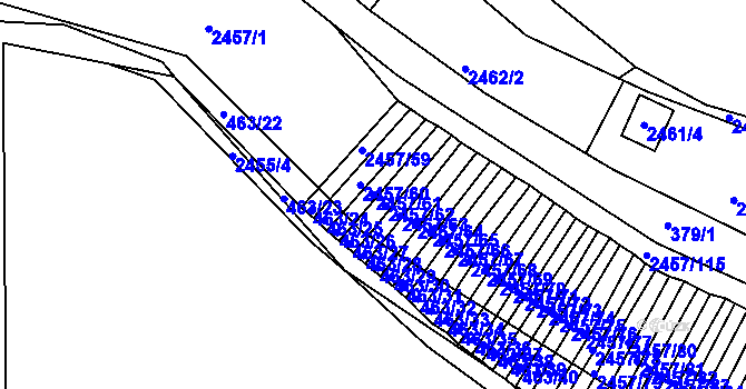 Parcela st. 2457/61 v KÚ Jedovnice, Katastrální mapa