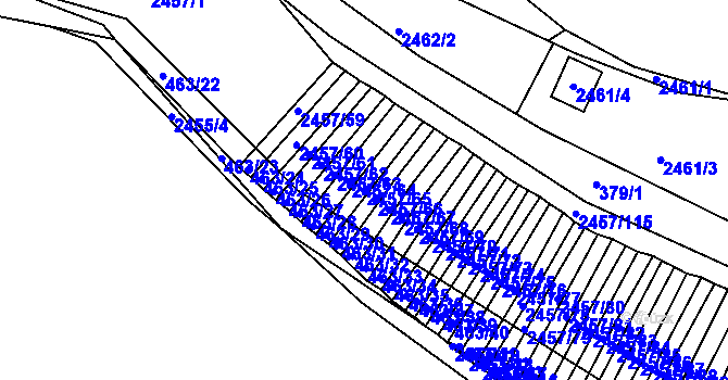 Parcela st. 2457/65 v KÚ Jedovnice, Katastrální mapa