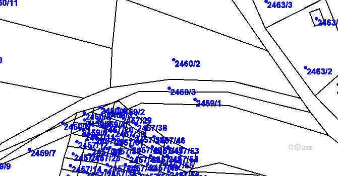 Parcela st. 2460/3 v KÚ Jedovnice, Katastrální mapa