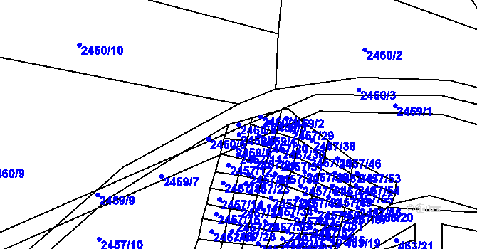 Parcela st. 2460/5 v KÚ Jedovnice, Katastrální mapa
