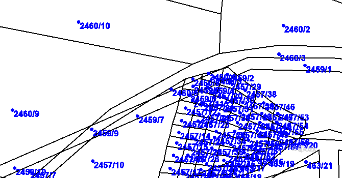 Parcela st. 2460/6 v KÚ Jedovnice, Katastrální mapa