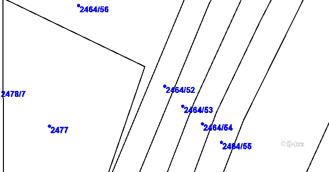 Parcela st. 2464/52 v KÚ Jedovnice, Katastrální mapa