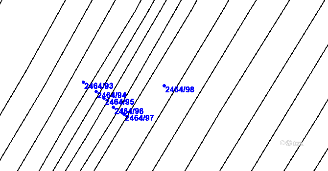 Parcela st. 2464/98 v KÚ Jedovnice, Katastrální mapa