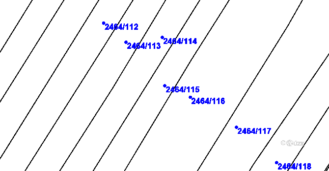 Parcela st. 2464/115 v KÚ Jedovnice, Katastrální mapa