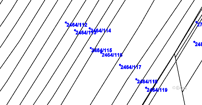 Parcela st. 2464/116 v KÚ Jedovnice, Katastrální mapa