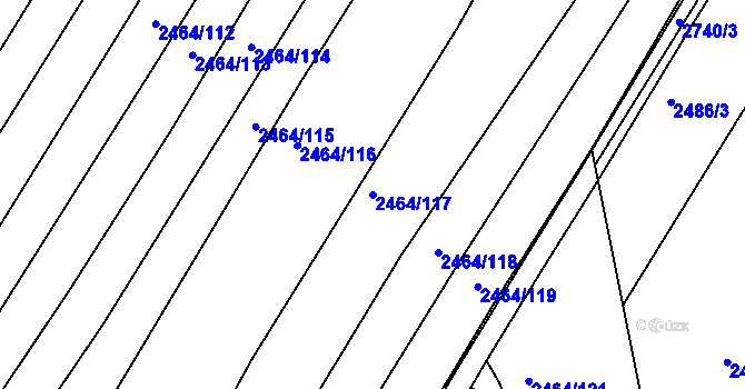 Parcela st. 2464/117 v KÚ Jedovnice, Katastrální mapa