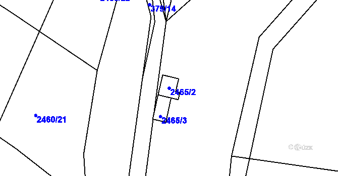 Parcela st. 2465/2 v KÚ Jedovnice, Katastrální mapa